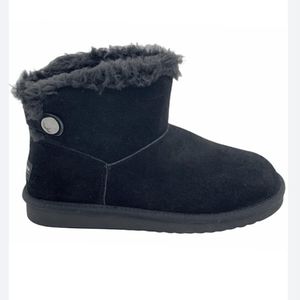 NIB Koolaburra by UGG Black Suede Jordina Mini Boots Size 10 Women's